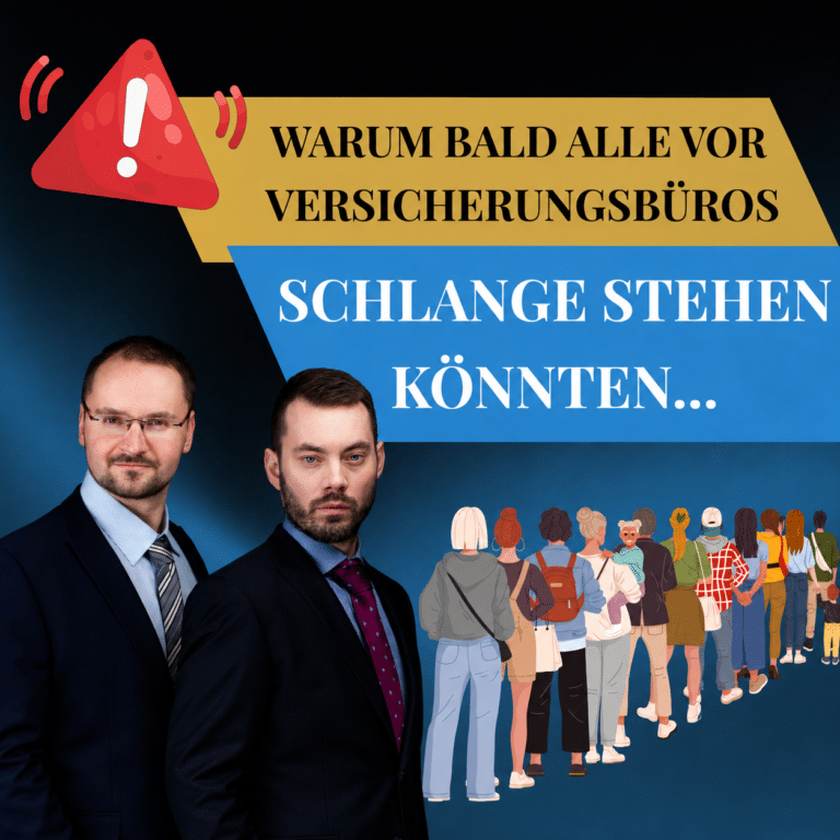 Vor Versicherungsbüros Schlange stehen